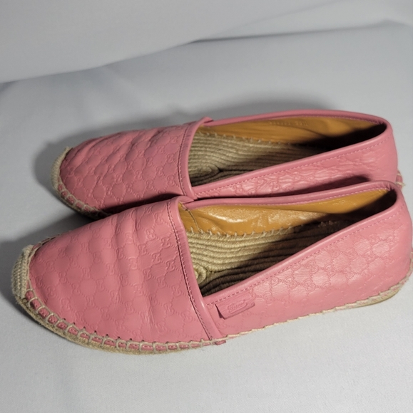 GUCCI PINK LEATHER ESPADRILLES - Picture 2 of 5